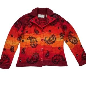 Vintage Design Options by Philip & Jane Gordon  Ombré Cardigan Sweater Small